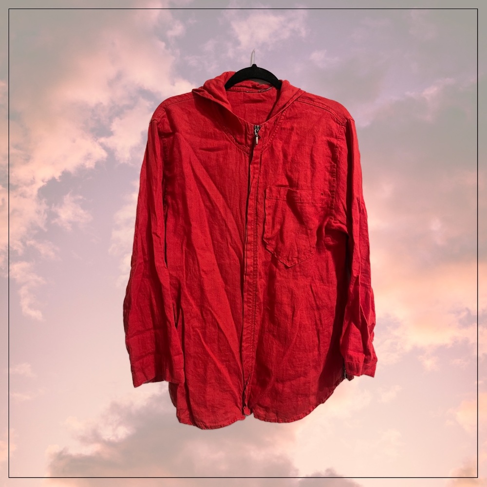 Linen Zip-Up Hoodie